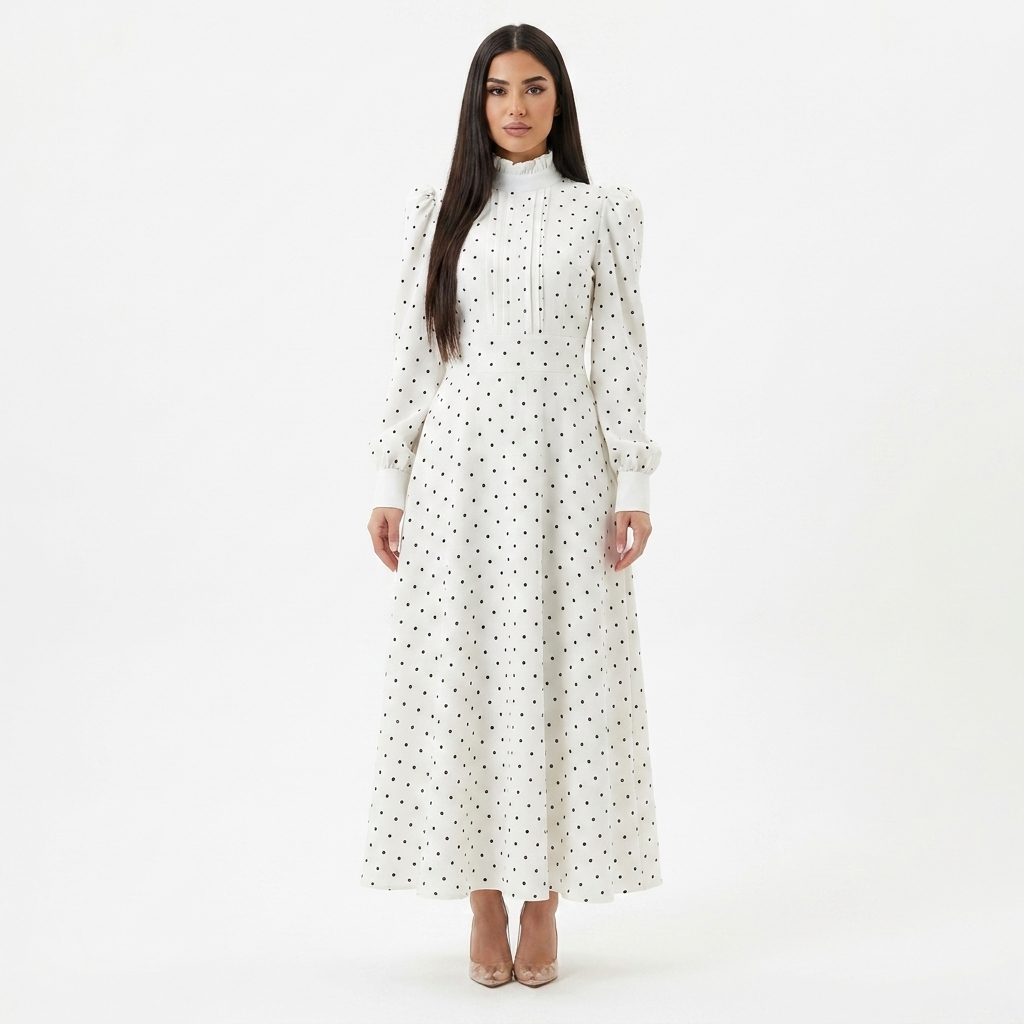 Brenda Long Dress Polka Dot