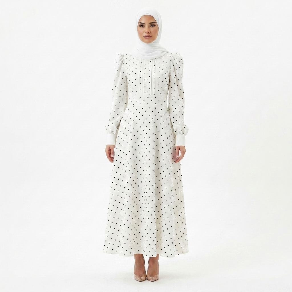 Brenda Long Dress Polka Dot