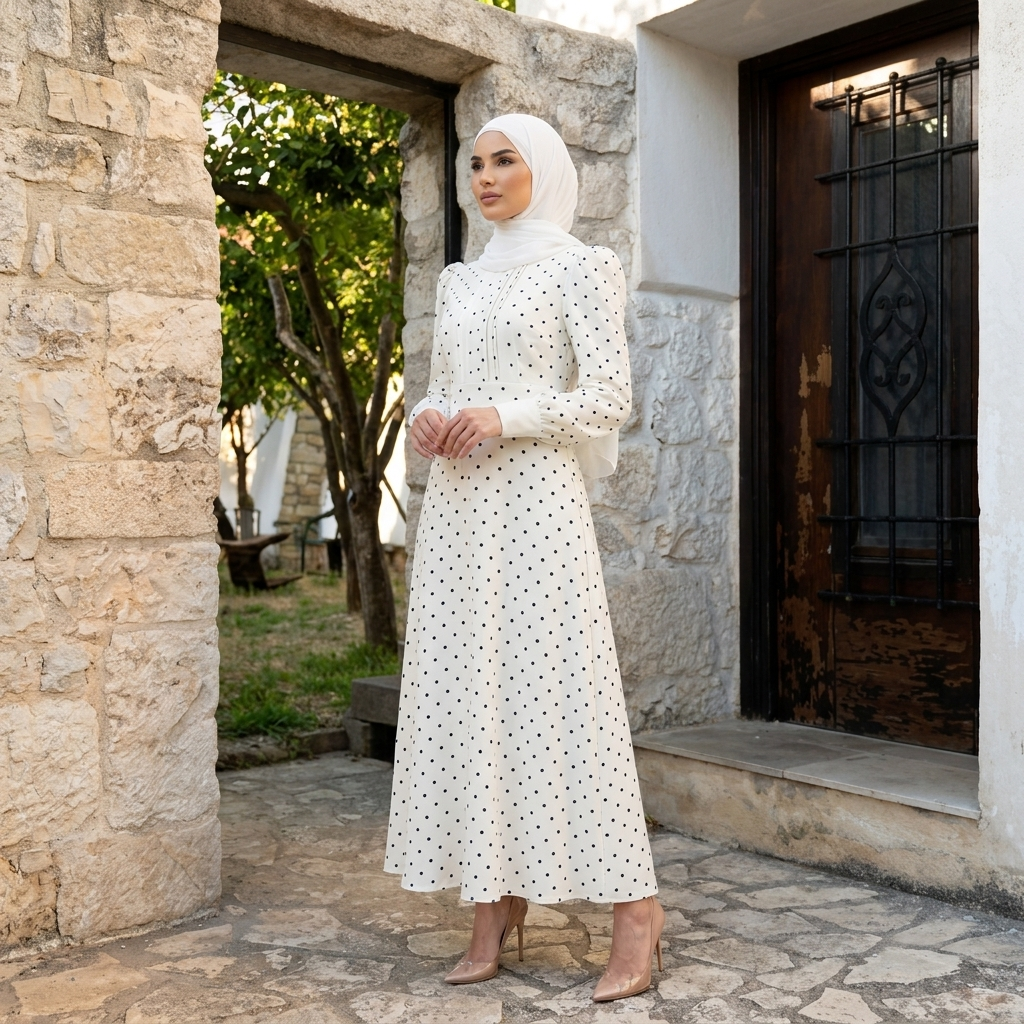 Brenda Long Dress Polka Dot